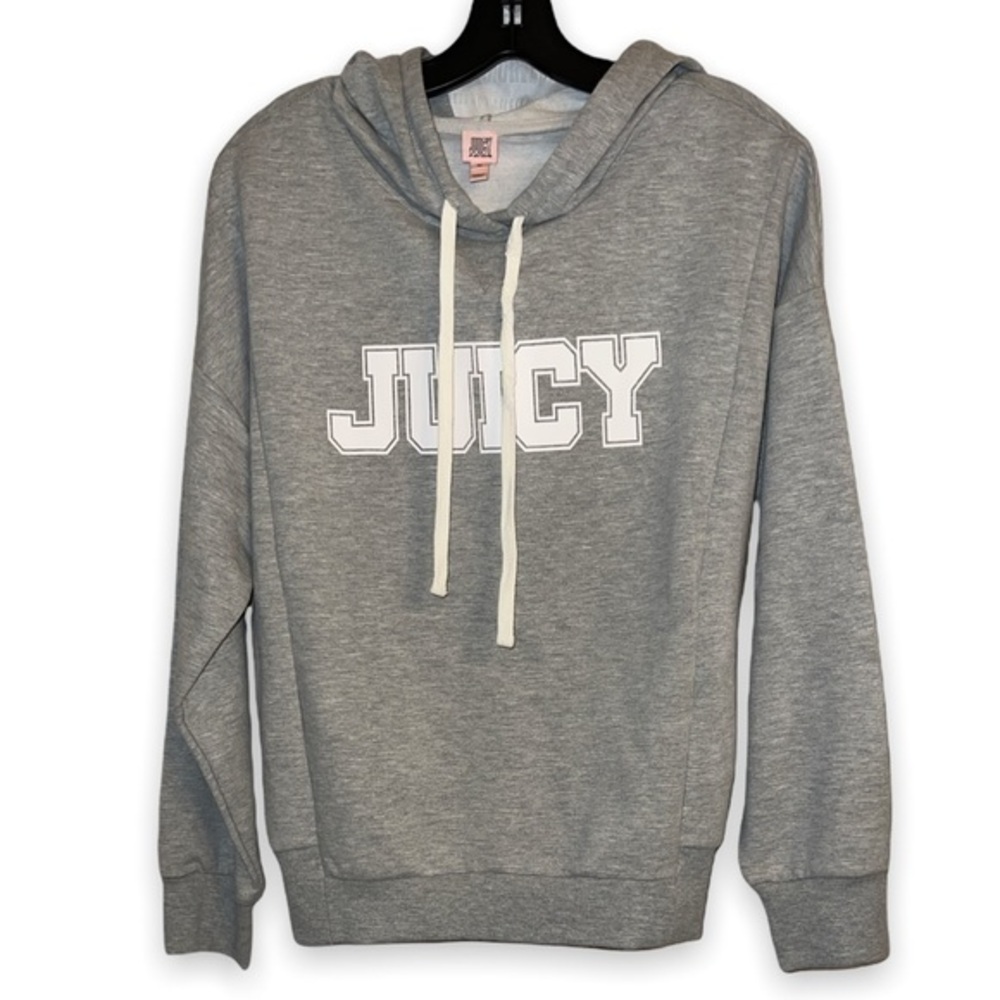 Juicy Couture Hoodie oversized collegiate Logo pullover hooded sweatshirt new